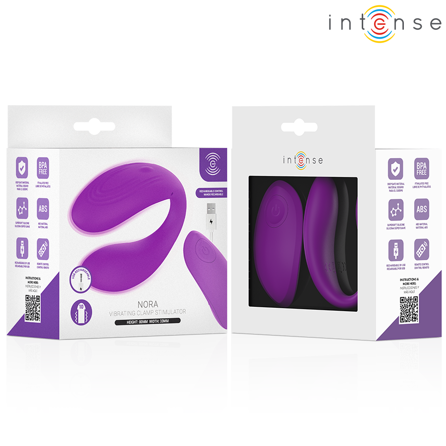 Stimulateur Pince Vibrante Nora Violet - Intense Remote Control
