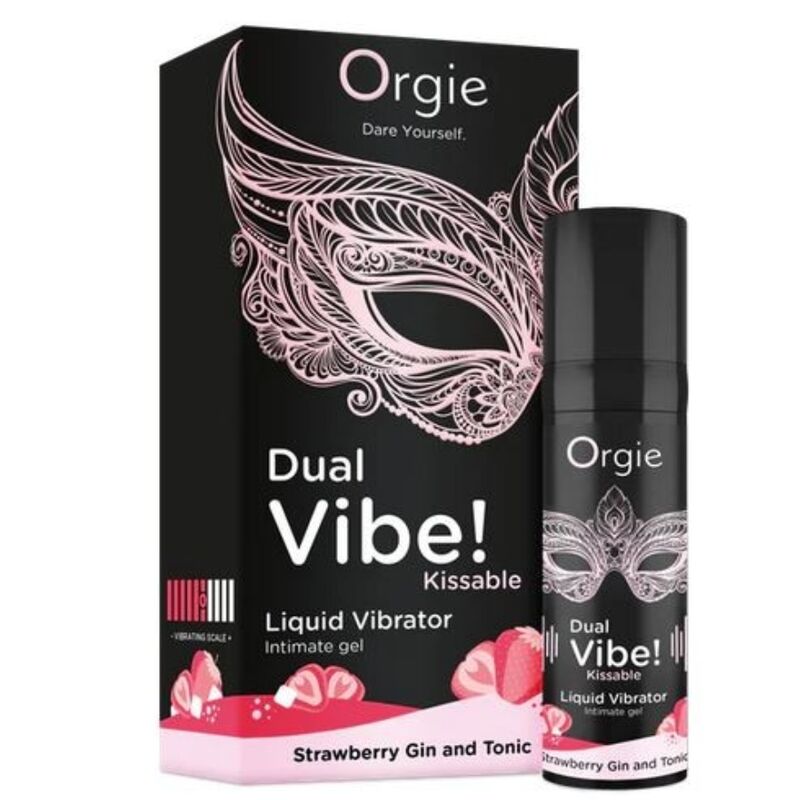 ORGIE - DOUBLE VIBRATION! VIBRATEUR LIQUIDE À EMBRASSER GIN TONIC À LA FRAISE 15 ML