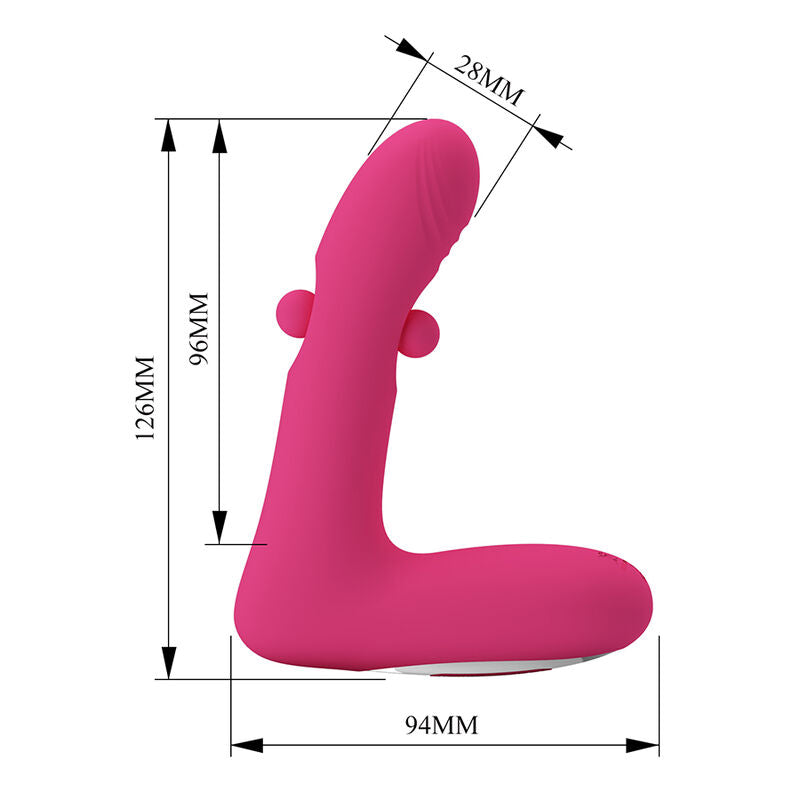 PRETTY LOVE - DUDEN VIBRATEUR EN SILICONE RECHARGEABLE 12 MODES DE VIBRATION ET 3 MODES DE BASCULE ROSE
