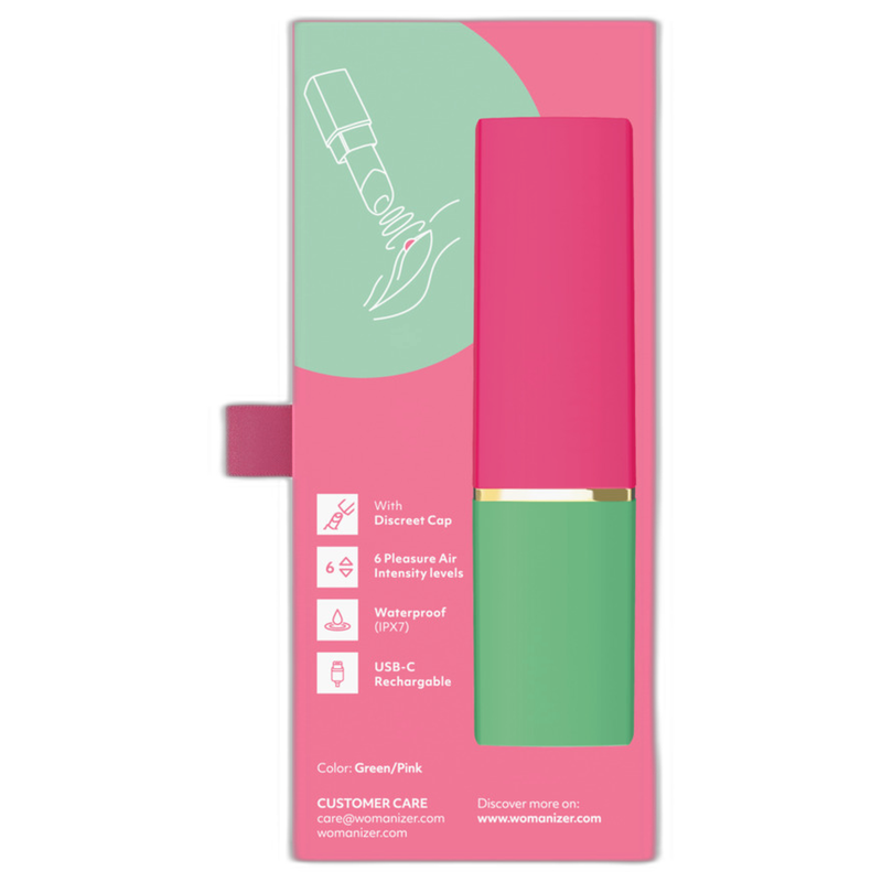 WOMANIZER - STIMULATEUR CLITORIAL À SUCCION BEAUTÉ 6 NIVEAUX D'INTENSITÉ VERT ET ROSE