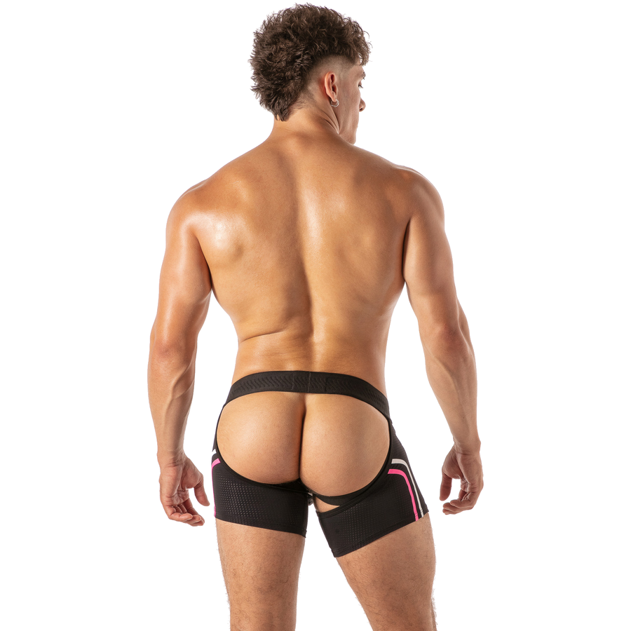 LOCKER GEAR - PISTON SHORT CHAP BOXER HOMME AVEC OUVERTURE FRONTALE BLEU S