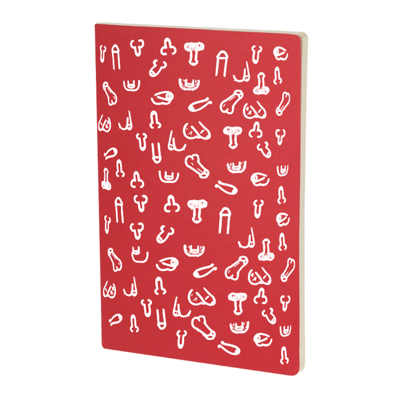 Carnet Rouge Motif Pénis 14x21 - Diablo Picante