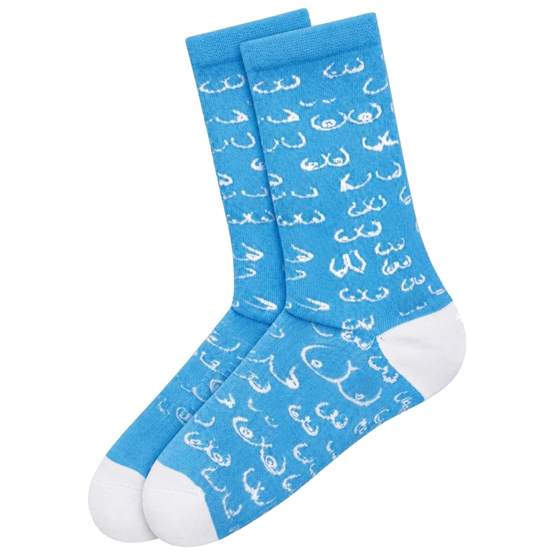 Chaussettes Fantaisie Motif Seins Bleu Pointures 35-40 - Diablo Picante