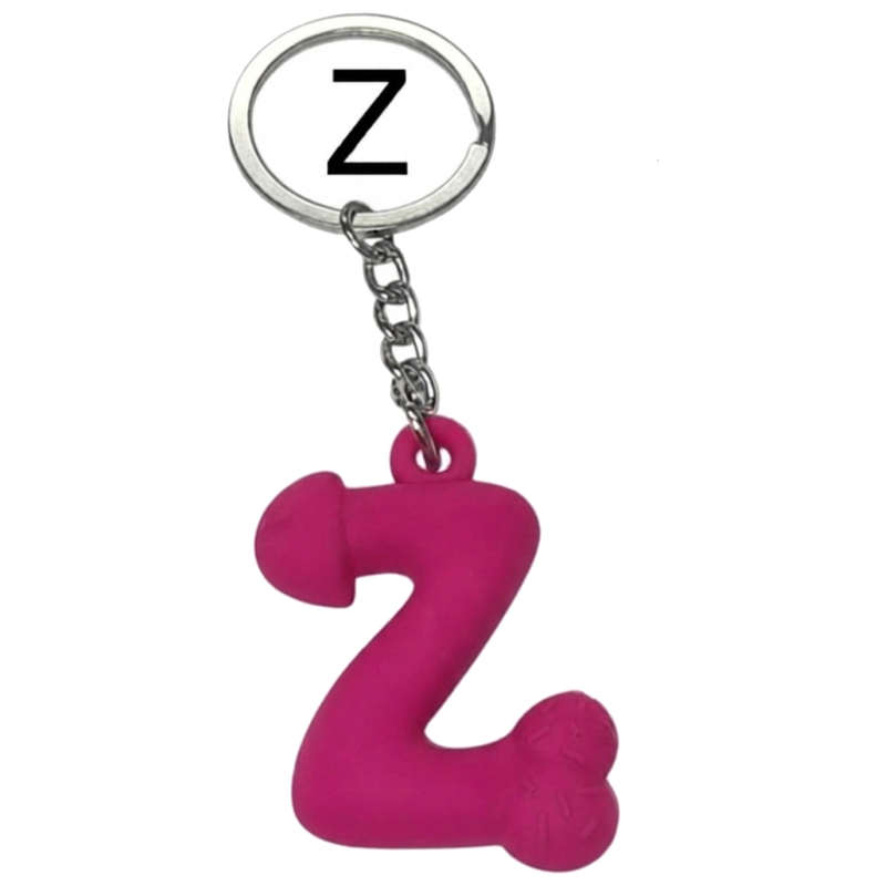 DIABLO PICANTE - PORTE - CLÉS FUCHSIA EN FORME DE PÉNIS, LETTRE Z PARFUMÉE À LA FRAISE