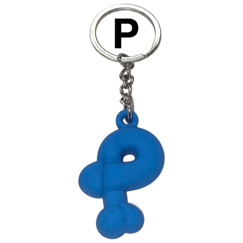 DIABLO PICANTE - PORTE - CLÉS BLEU EN FORME DE PÉNIS, LETTRE P PARFUMÉE À LA VANILLE