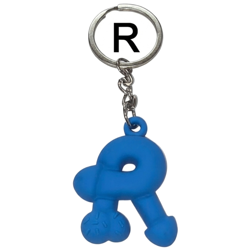 Porte-clés Pénis Bleu Parfumé Lettre R - Diablo Picante