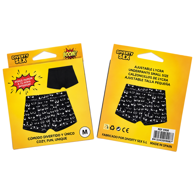 Culotte Noire Imprimé Poitrine Taille Moyenne - Diablo Picante