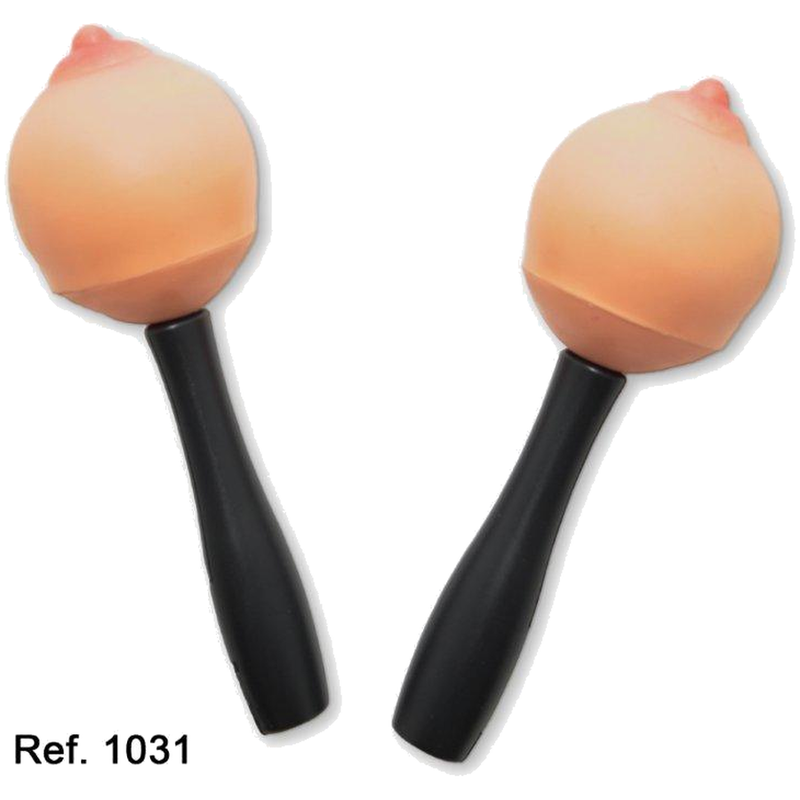 DIABLO PICANTE - LOT DE 2 MARACAS FORME POITRINE