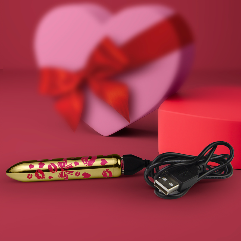 ROCKS-OFF - GIFTING LOVE MINI VIBRATEUR BULLET RECHARGEABLE AVEC 16 FONCTIONS OR