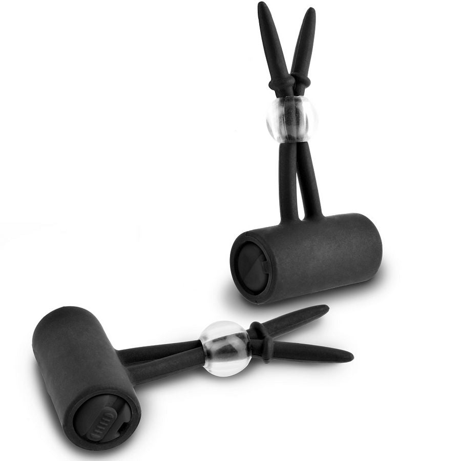 Fetish Fantasy – Pince à tétons vibrante en silicone noire