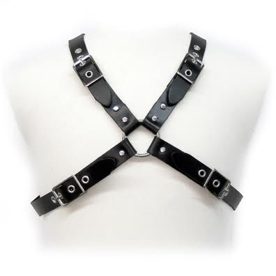 Harnais en cuir pour hommes - boucle noire