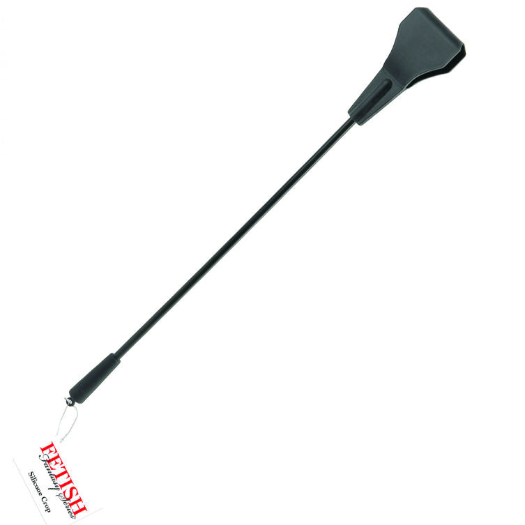 Cravache BDSM Silicone Crop Noir 71cm - Fetish Fantasy