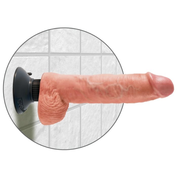Gode Vibrant King Cock avec Testicules 25.5cm Naturel - King Cock