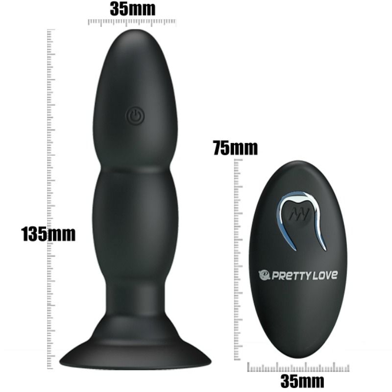 Plug Anal Vibrant Rotatif Pretty Love Noir - Pretty Love