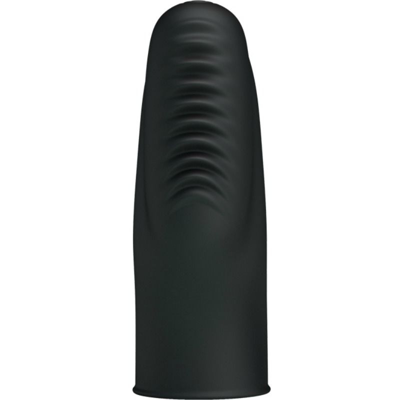 Stimulateur Doigt Vibrant Texturé Noir - Pretty Love