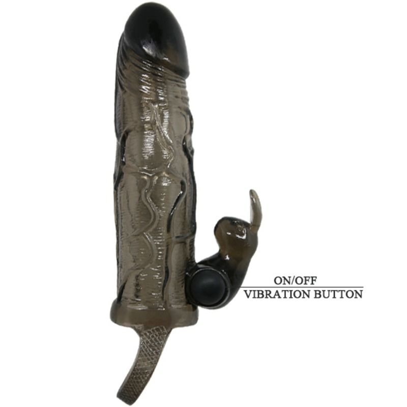 Baile - Gaine à Pénis Vibrant avec Lapin Noir - 16,5 cm