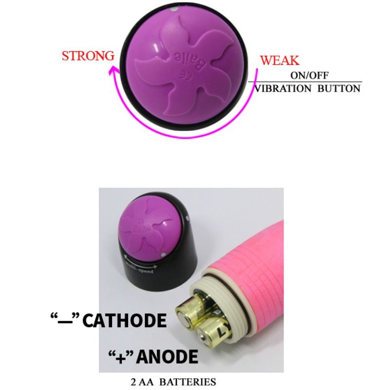 Realistischer Vibrator 23 cm Rosa - Baile
