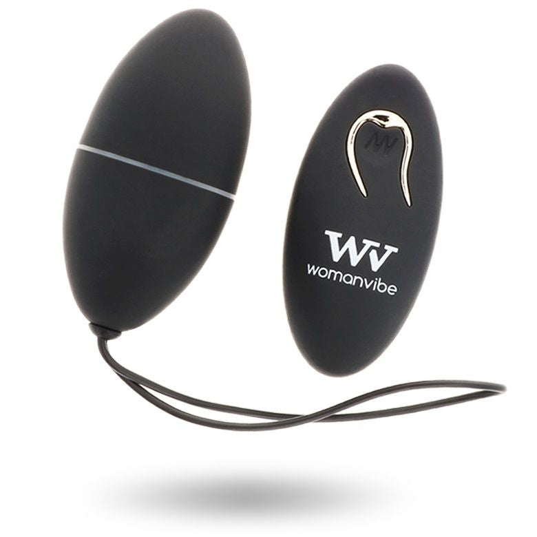 Oeuf vibrant télécommandé Alsan noir en silicone - Womanvibe - WOMANVIBE