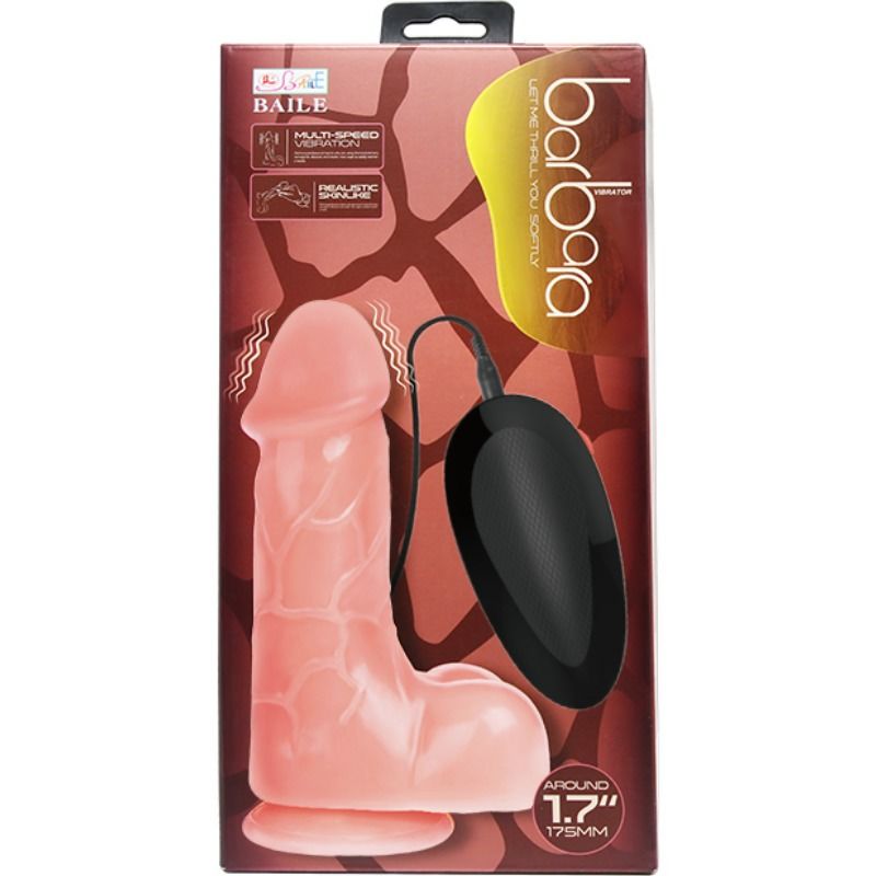 Baile - Gode Vibrant avec Ventouse Réaliste Barbara - 17,5 cm