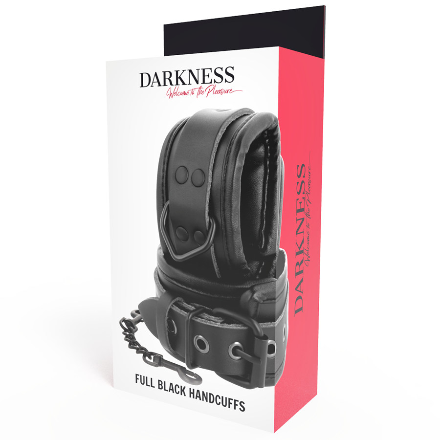 Darkness – Menottes BDSM en simili-cuir Noir