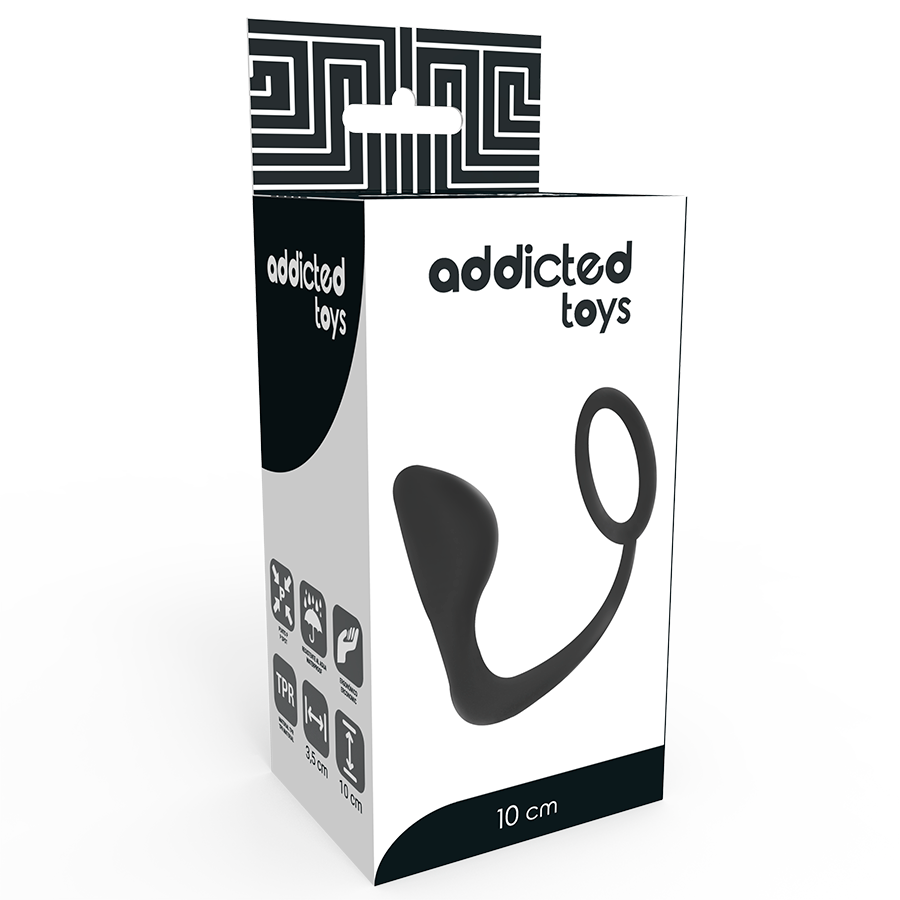 Plug Anal avec Anneau Pénien Noir - Addicted Toys