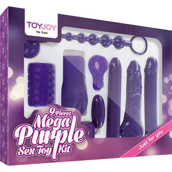 Kit de jouets sexuels Mega Violet 9 pièces - Toyjoy - TOYJOY