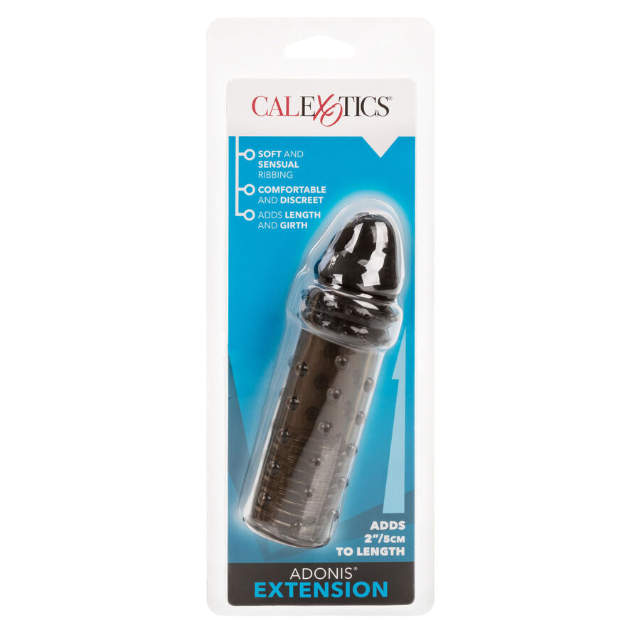 Manchon Pénis Nervuré Transparent Noir - CalExotics