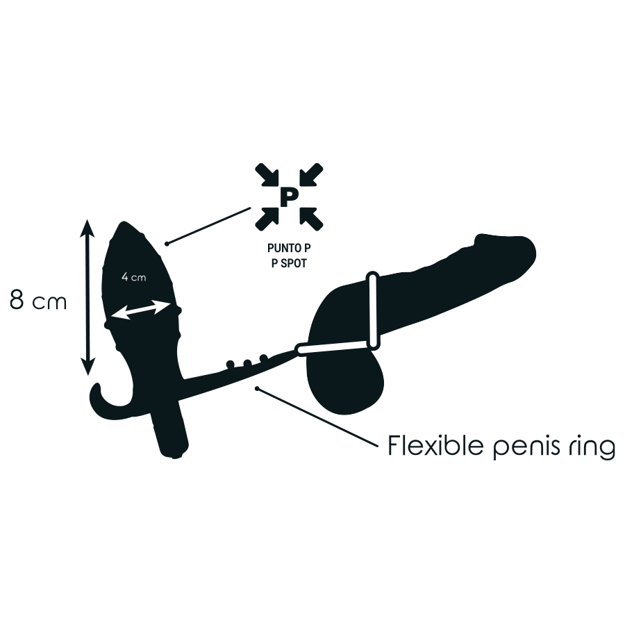 Plug Anal Vibrant Double Anneau Noir - Addicted Toys