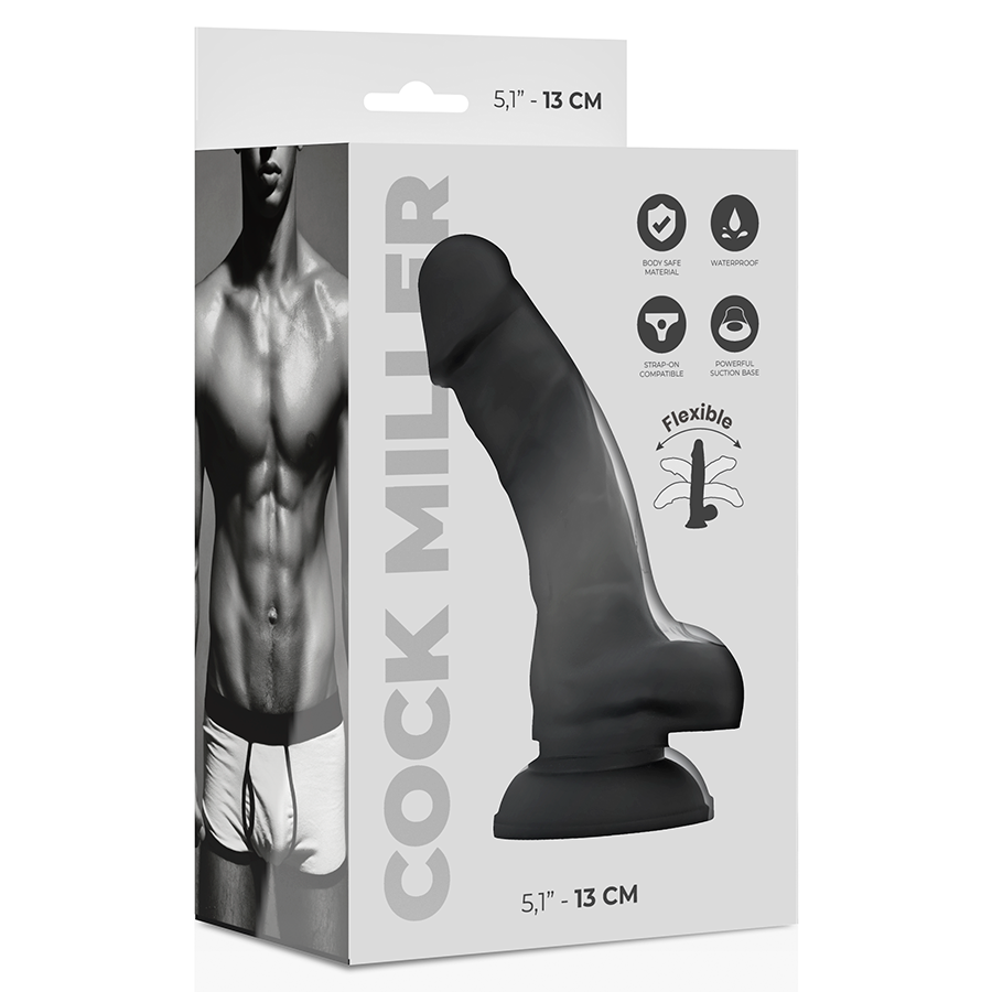 Gode Articulable Cock Miller Double Densité Noir 13cm - CockMiller