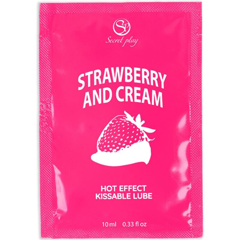 Secret Play - Lubrifiant 2 en 1 Effet Chaleur Fraise & Crème Monodose - 10 ml