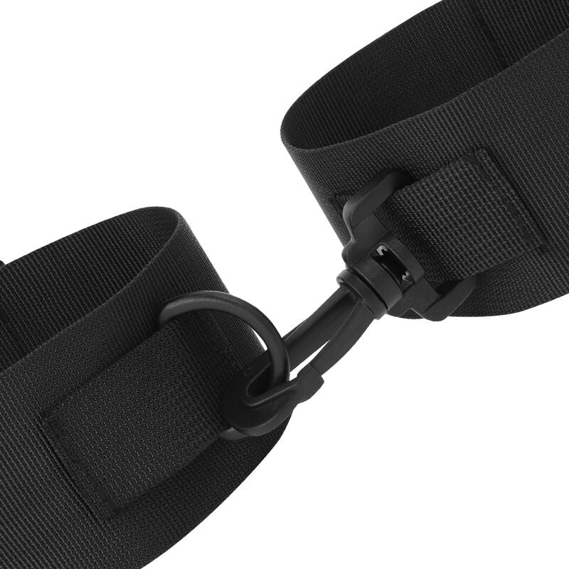 Darkness - Menottes pour cheville en Nylon Noir BDSM