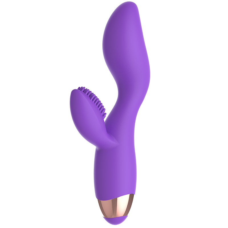 Vibromasseur double moteur Donna lilas et or - Womanvibe - WOMANVIBE