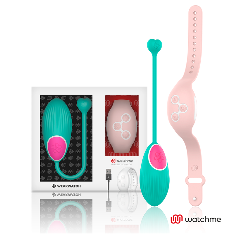 Wearwatch – Oeuf vibrant avec bracelet télécommandé – Bleu/Rose